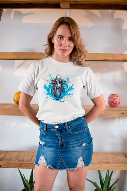 Playera poliéster blanca para mujer diseño 124