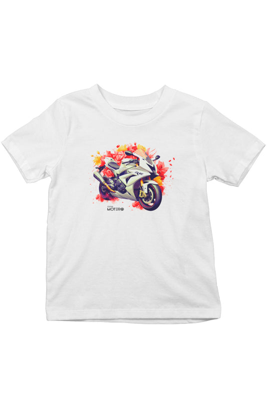 Playera poliéster blanca para niños diseño 125