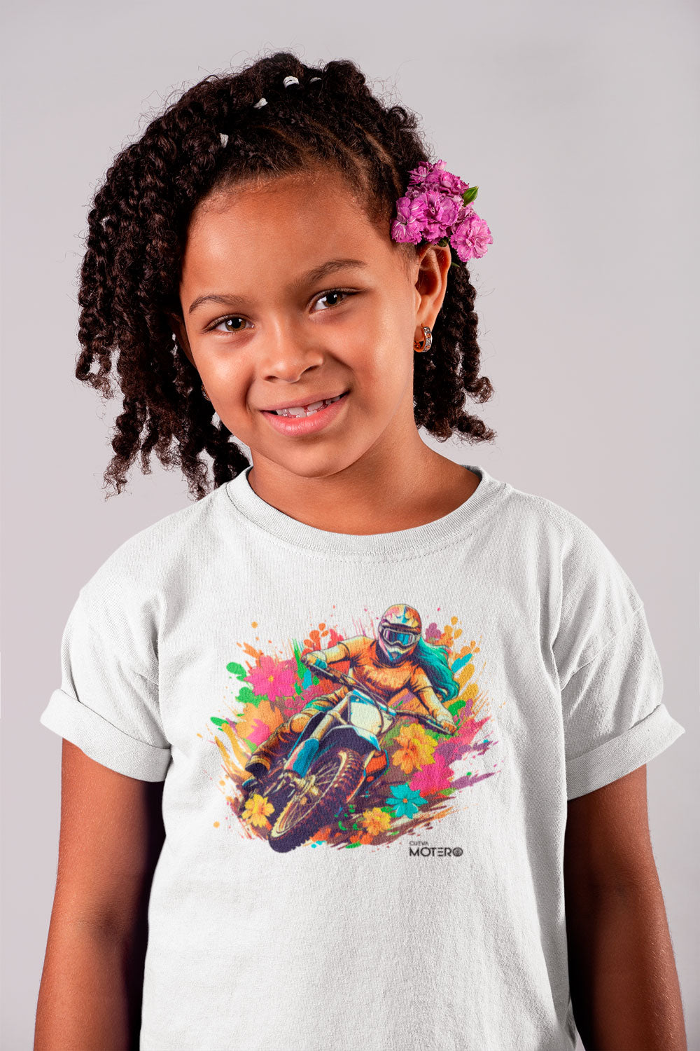 Playera poliéster blanca para niños diseño 128