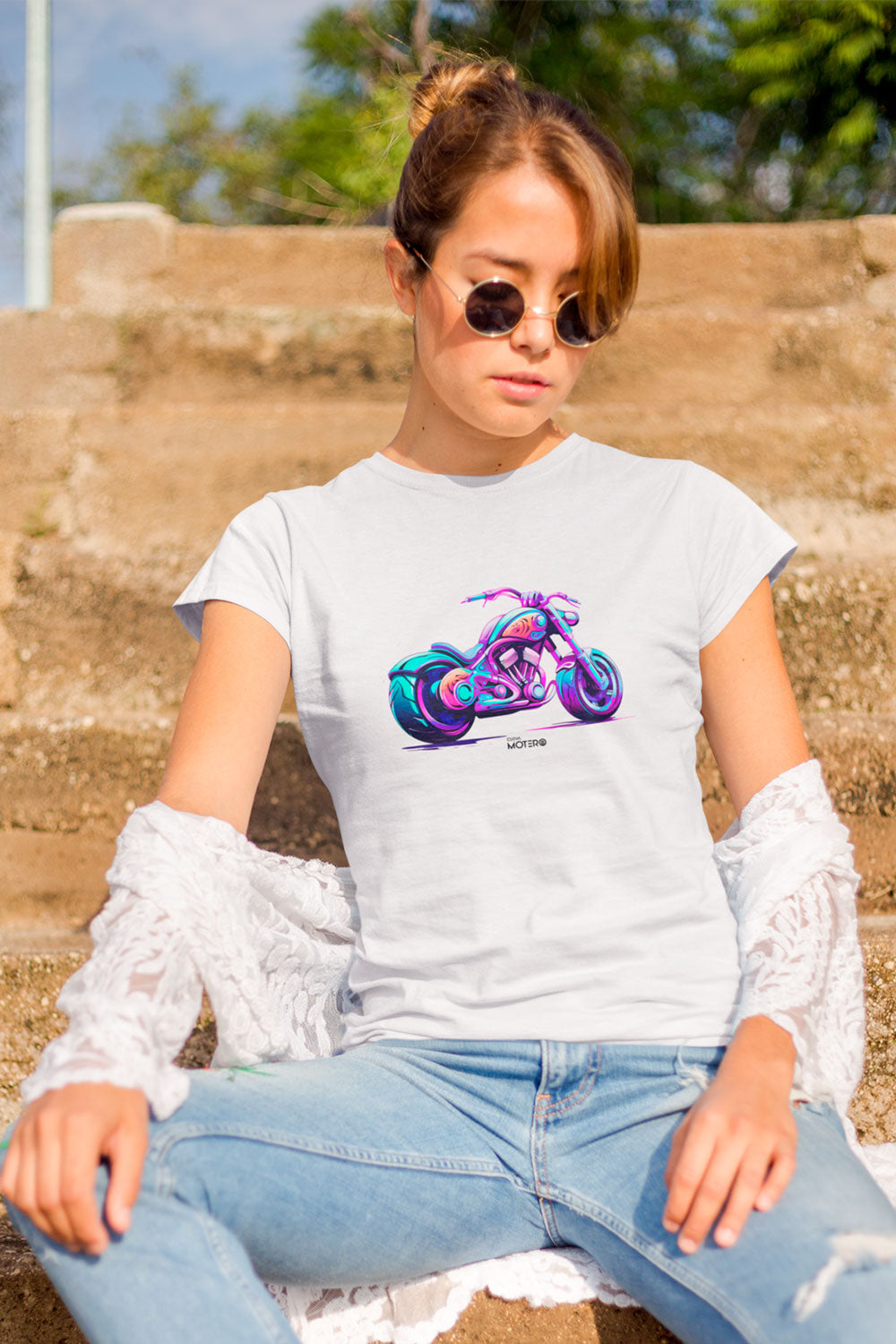 Playera poliéster blanca para mujer diseño 130