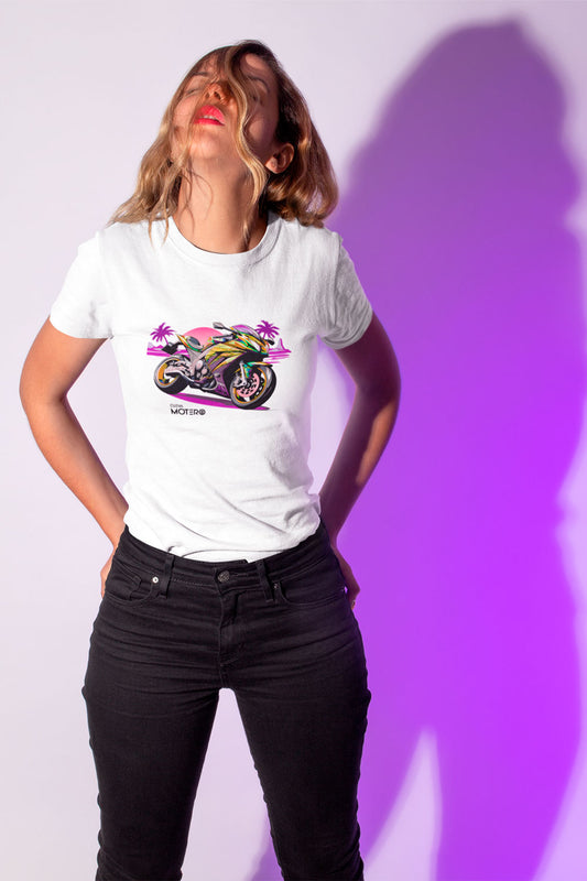 Playera poliéster blanca para mujer diseño 133