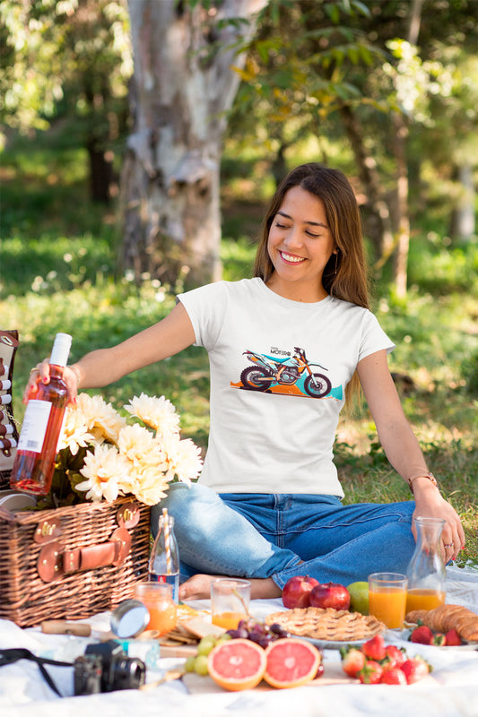 Playera poliéster blanca para mujer diseño 134