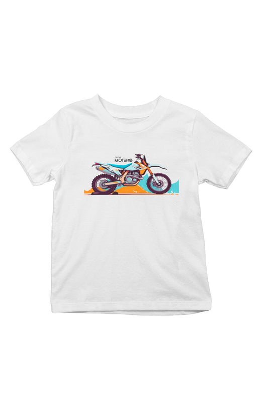 Playera poliéster blanca para niños diseño 134