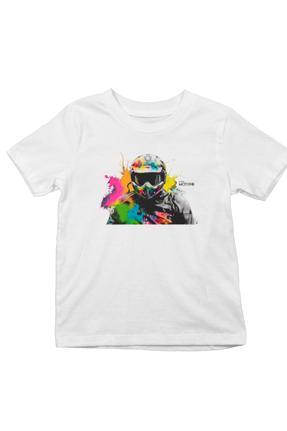 Playera poliéster blanca para niños diseño 136