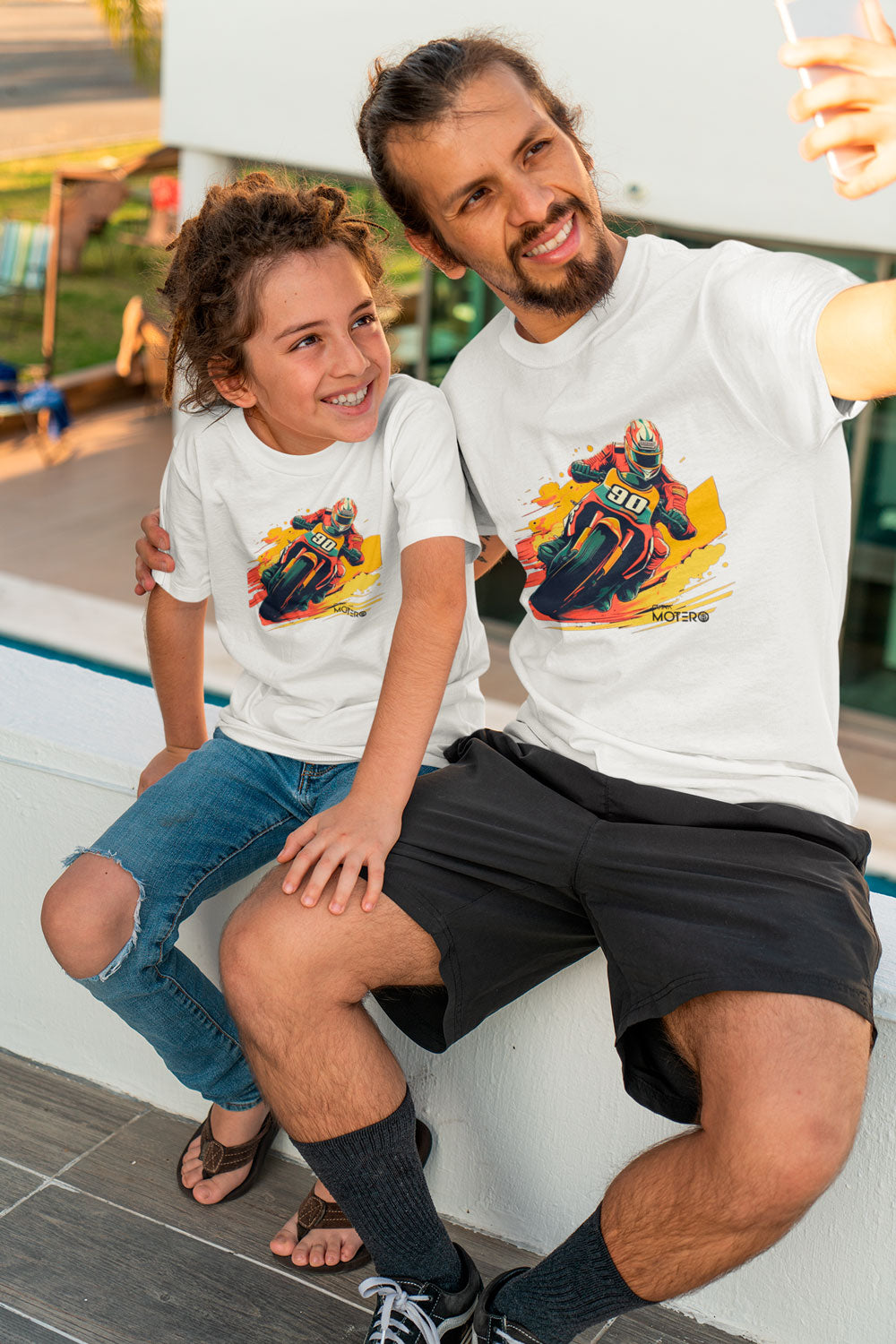 Playera poliéster blanca para niños diseño 14