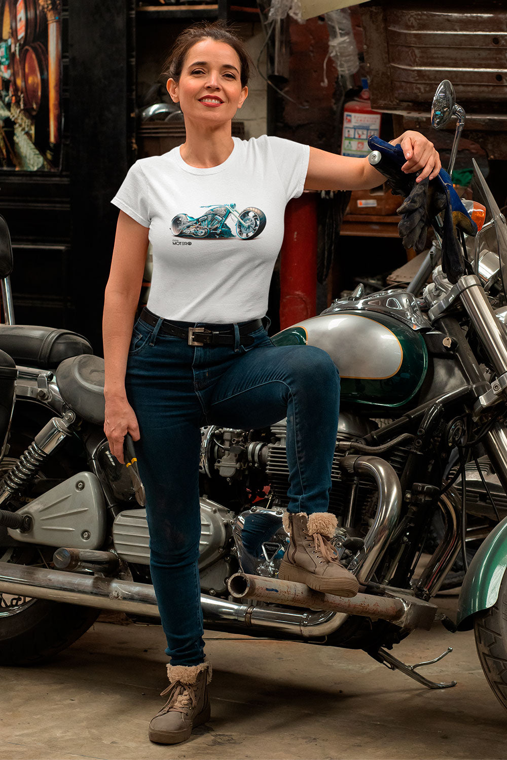 Playera poliéster blanca para mujer diseño 140