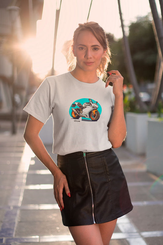 Playera poliéster blanca para mujer diseño 141