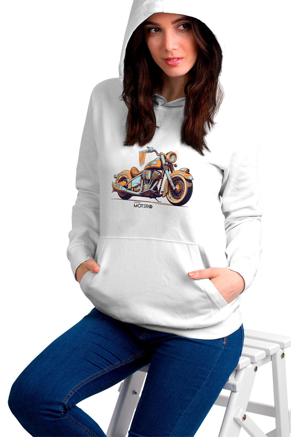 Sudadera unisex blanca diseño 158