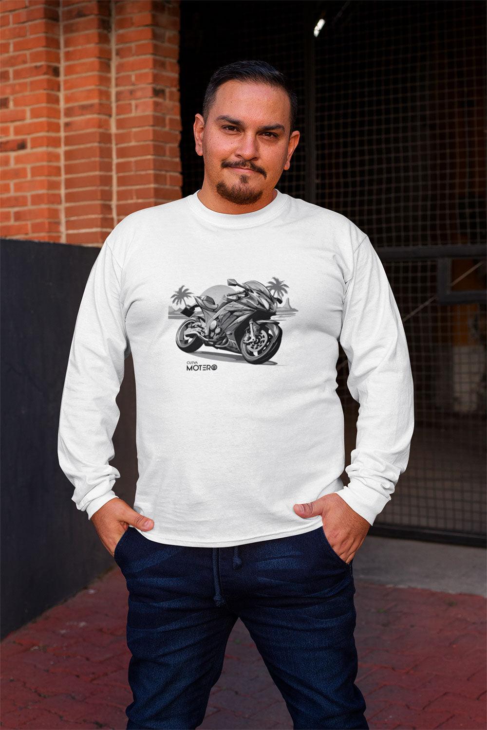 Playera hombre manga larga de algodón Diseño 162