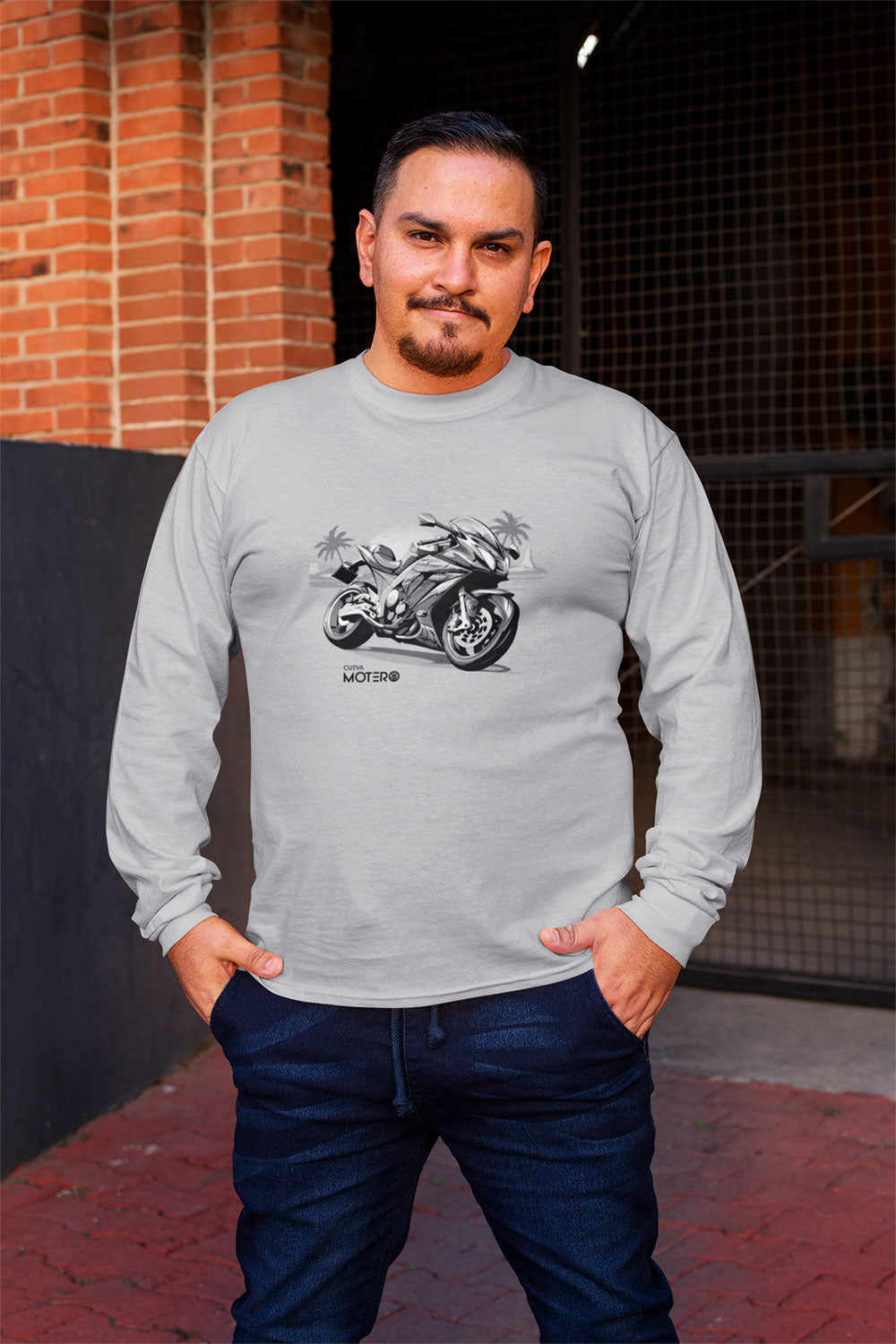 Playera hombre manga larga de algodón Diseño 162