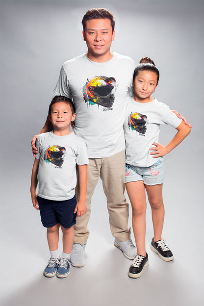 Playera poliéster blanca para niños diseño 17