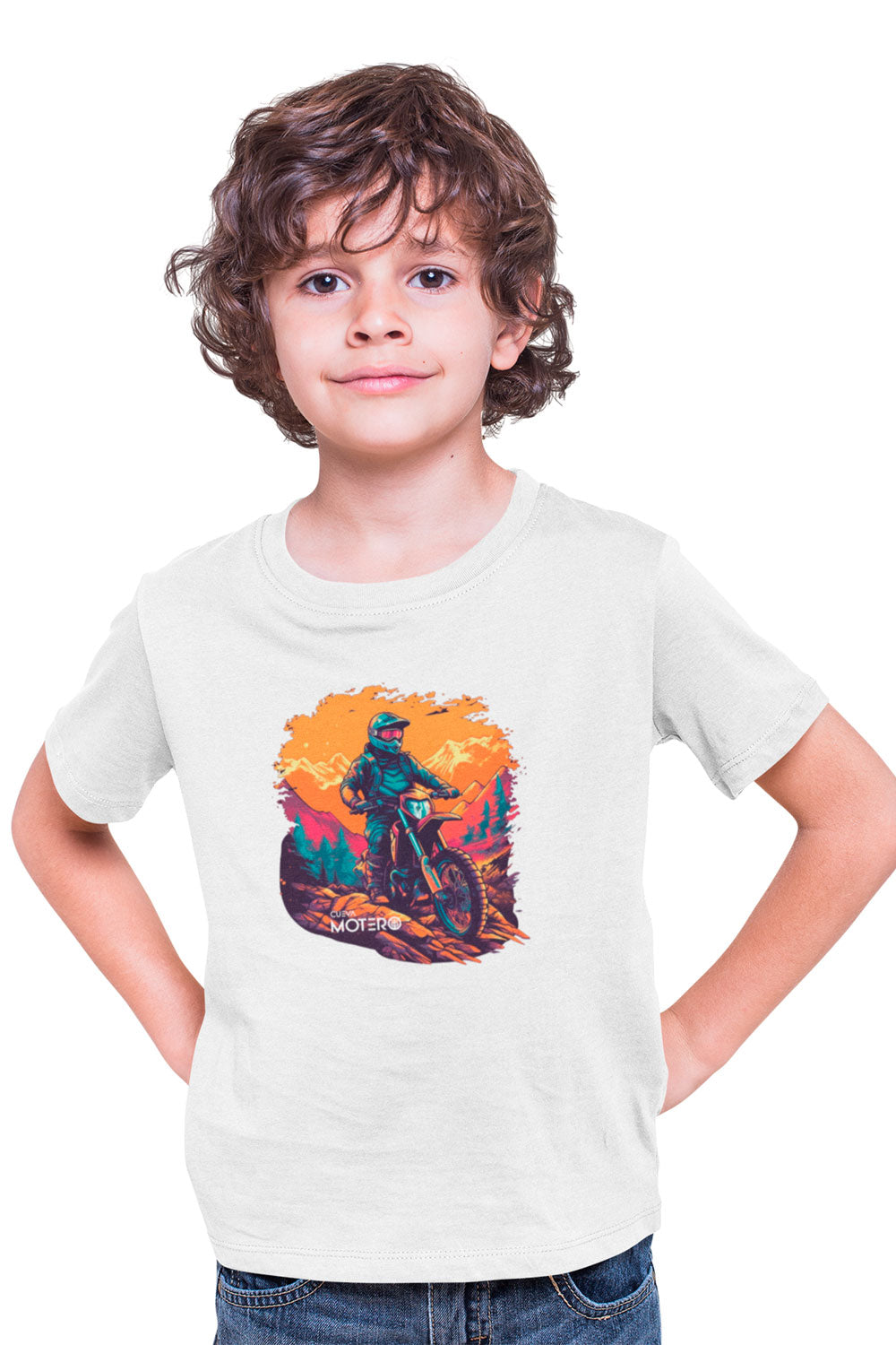 Playera poliéster blanca para niños diseño 2