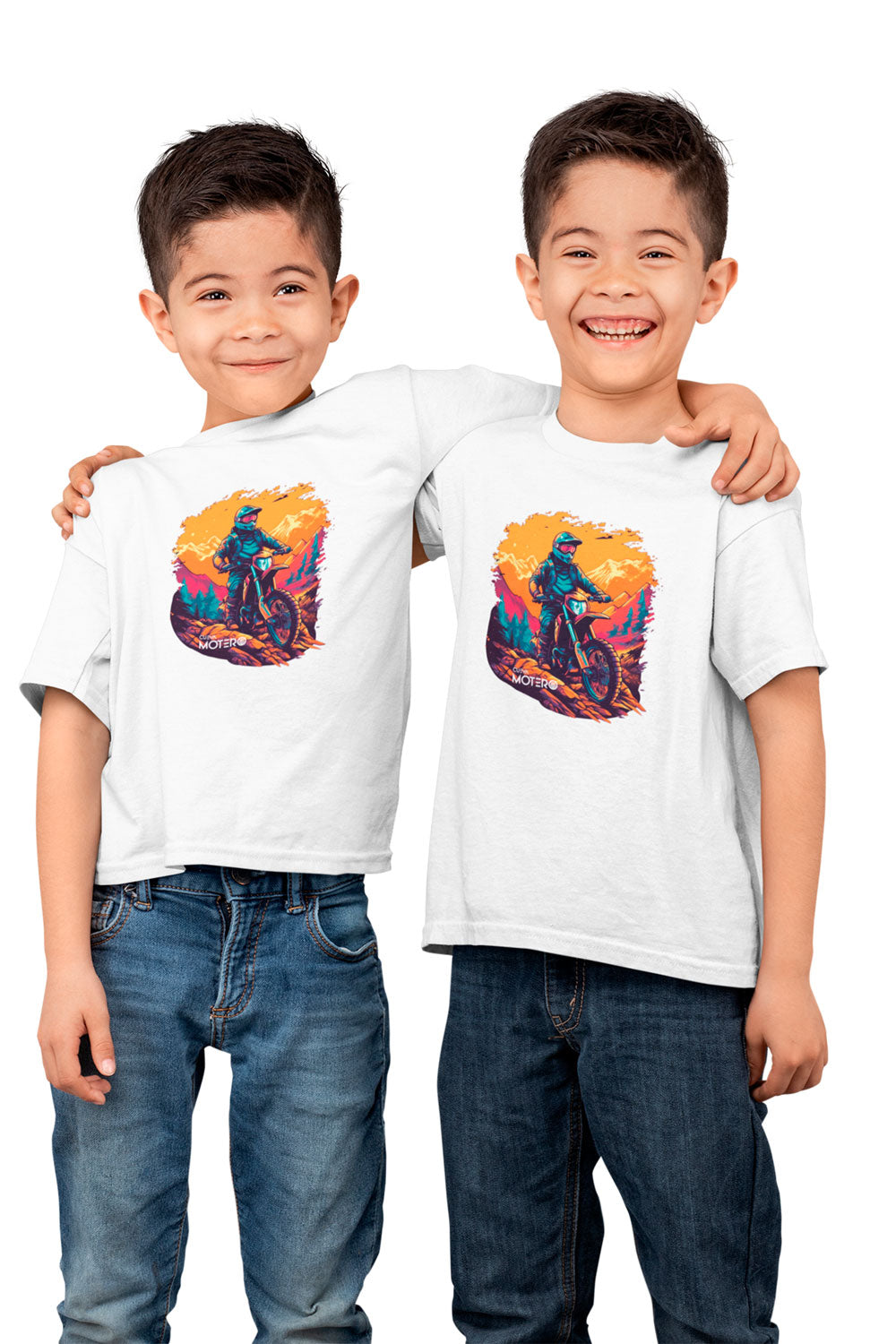 Playera poliéster blanca para niños diseño 2