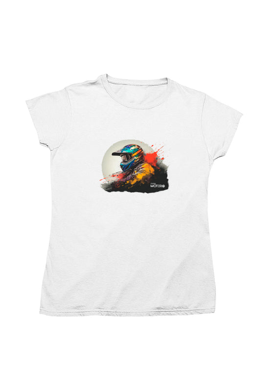 Playera poliéster blanca para mujer diseño 49