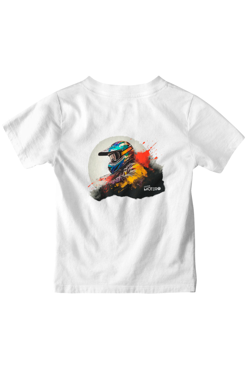 Playera poliéster blanca para niños diseño 49