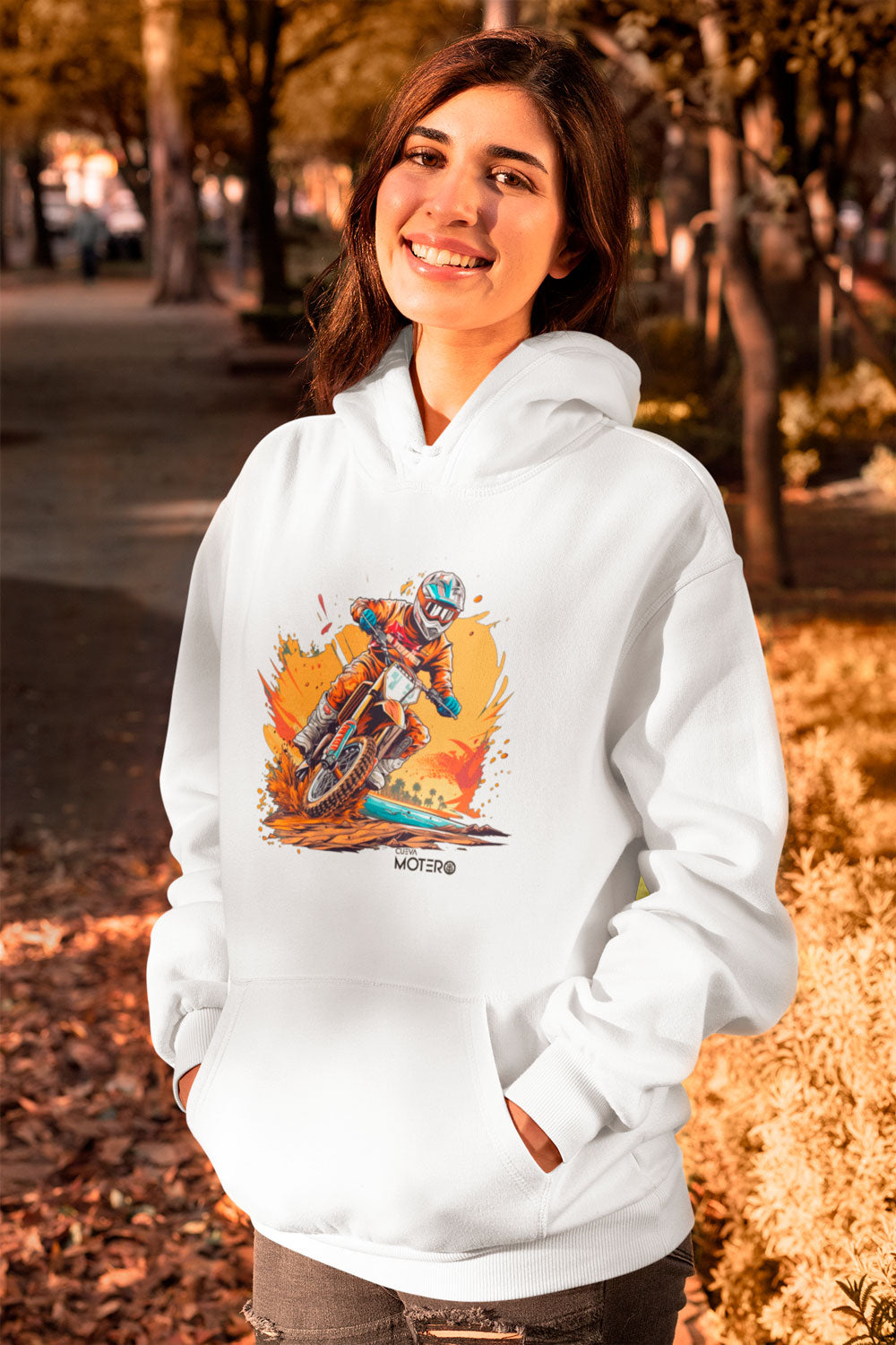 Sudadera unisex blanca diseño 5