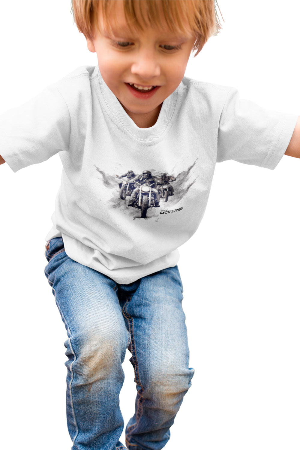 Playera poliéster blanca para niños diseño 57