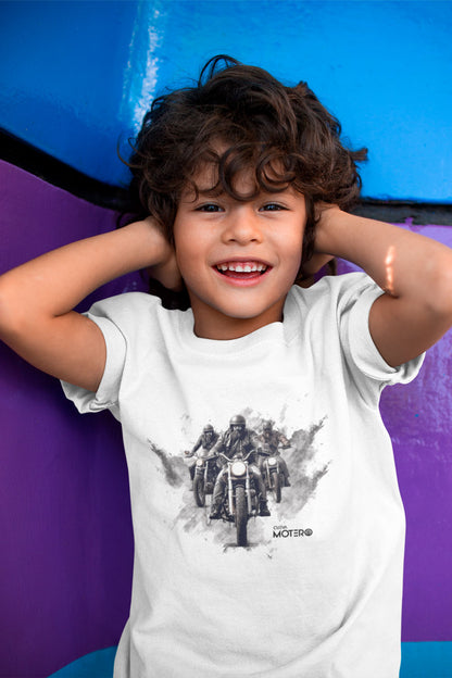 Playera poliéster blanca para niños diseño 57