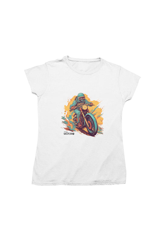 Playera poliéster blanca para mujer diseño 4