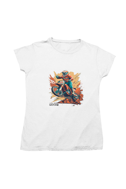 Playera poliéster blanca para mujer diseño 6