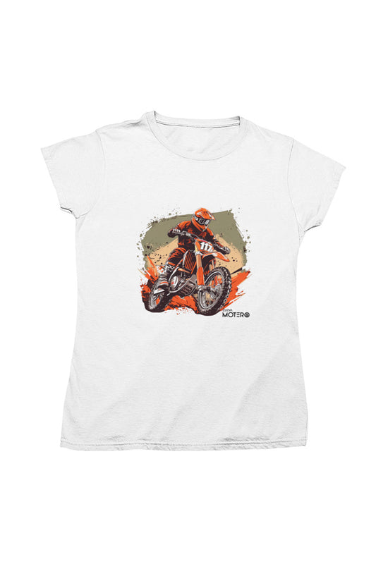 Playera poliéster blanca para mujer diseño 9